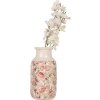 Clayre & Eef 6CE1930M Vase Beige Rose Motif floral Ø 14x26 cm Céramique