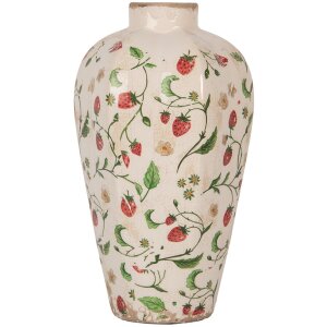 Clayre & Eef Vase Céramique Beige Rouge...