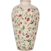 Clayre & Eef Vase Céramique Beige Rouge Ø 17x29 cm style cottage