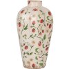 Clayre & Eef Vase Céramique Beige Rouge Ø 17x29 cm style cottage