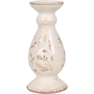 Clayre & Eef 6CE1945M Bougeoir Céramique Beige Rose Ø 12x26 cm