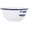 Clayre & Eef 6EM0007 Bol de soupe en émail blanc bleu Ø 14x7 cm 350 ml