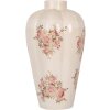 Clayre & Eef 6CE1963L Vase Beige Rose Ø24x40 cm Céramique style rustique