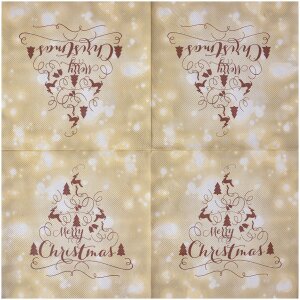 Clayre & Eef 73084 Serviettes en papier Beige Merry...