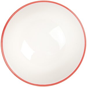 Clayre & Eef 6CEBO0073 Bol en céramique blanc rouge Ø 9x5 cm 125 ml