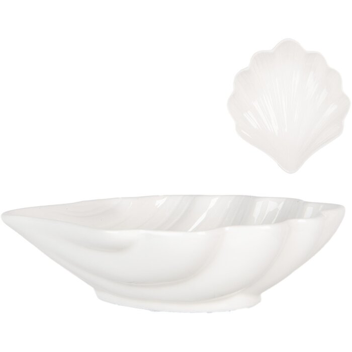 Clayre & Eef 6CEBO0175 Coupe en céramique blanche style campagnard 16x15x4 cm