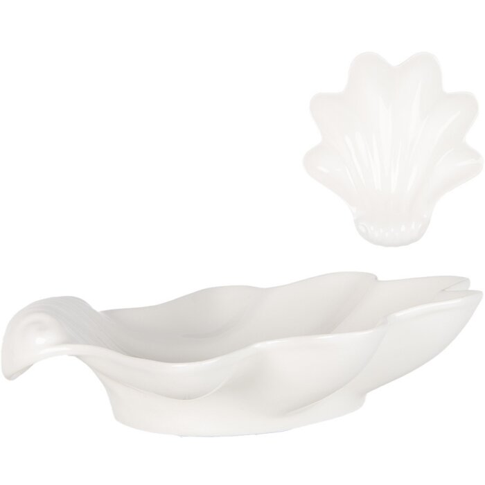 Clayre & Eef 6CEBO0177 Céramique Coupe blanche 23x22x6 cm