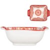 Clayre & Eef 6CEBO0186 Coupe céramique blanc rouge 11x8x4 cm 75 ml