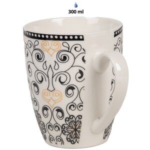 Clayre & Eef 6CEMU0165 Mug Blanc Noir Motif 300 ml...