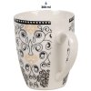 Clayre & Eef 6CEMU0165 Mug Blanc Noir Motif 300 ml Céramique Bohème