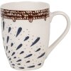 Clayre & Eef 6CEMU0167 Tasse en céramique blanche marron 12x8x10 cm 300 ml Bohème