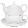 Clayre & Eef 6CETEFO0001 Set Tea-for-One blanc Céramique style campagnard 350ml 250ml