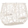 Clayre & Eef 6Y5711 Corbeille blanche fer 24x14x16/28 cm style campagnard