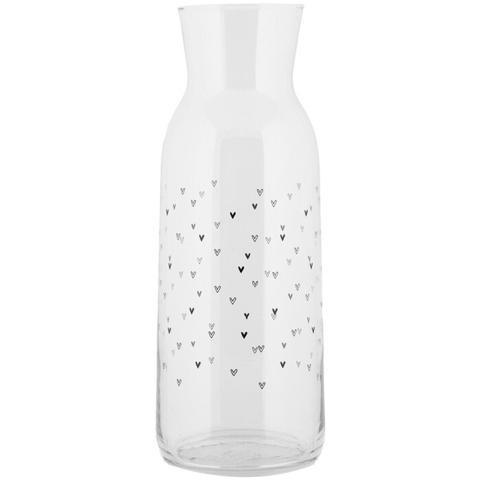 Clayre & Eef BHSGL0002 Carafe motif cœur verre Ø 9x25 cm 1000 ml Transparent