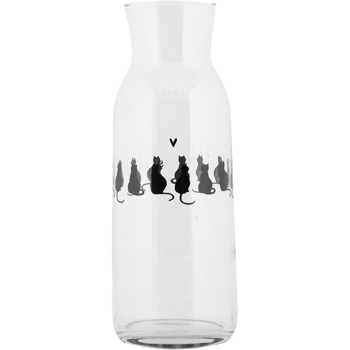 Clayre & Eef PWSGL0001 Carafe en verre motif chat Ø 9x25 cm 1000 ml