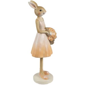 Clayre & Eef 6PR4419 Déco Lapin Beige Rose 9x6x21 cm Polyrésine