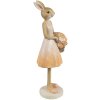 Clayre & Eef 6PR4419 Déco Lapin Beige Rose 9x6x21 cm Polyrésine