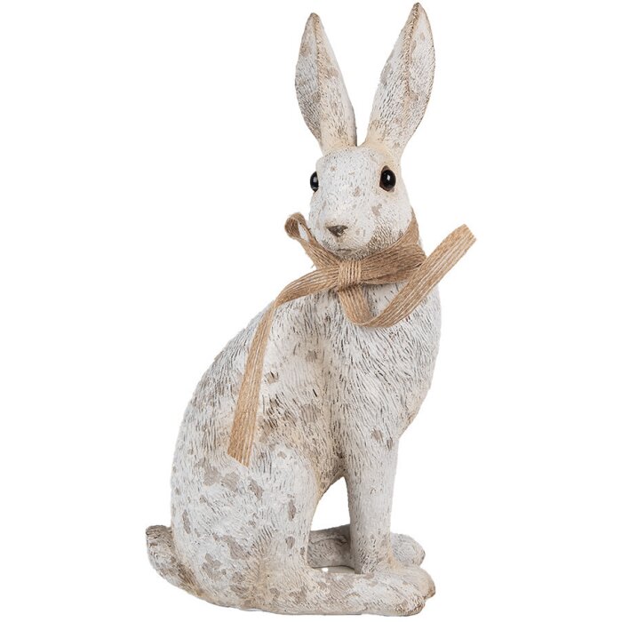 Clayre & Eef 6PR5152 Déco Lapin Gris 14x10x26 cm Polyrésine Style campagne