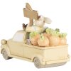 Clayre & Eef 6PR4388 Déco Lapin en voiture Blanc Beige 16x8x12 cm