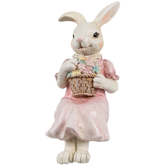 Clayre & Eef 6PR4394 Déco Lapin Beige Rose 7x5x13 cm Polyrésine Style campagne