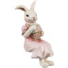 Clayre & Eef 6PR4394 Déco Lapin Beige Rose 7x5x13 cm Polyrésine Style campagne