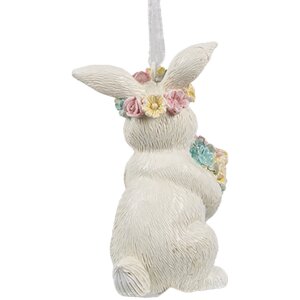 Clayre & Eef 6PR4409 Décoration Suspension Lapin Blanc 5x5x8 cm