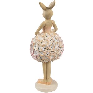 Clayre & Eef 6PR4418 Déco Lapin Beige Rose 9x7x22 cm Polyrésine Style campagne