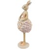 Clayre & Eef 6PR4418 Déco Lapin Beige Rose 9x7x22 cm Polyrésine Style campagne