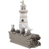 Clayre & Eef 6PR4422 Décor Phare Blanc Marron 10x4x12 cm Polyrésine