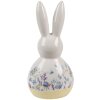 Clayre & Eef 6CE2015 Décoration Lapin Blanc Bleu Céramique 12x10x23 cm