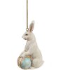 Clayre & Eef 6PR4396 Pendentif Lapin Beige Bleu 6x3x9 cm Polyrésine