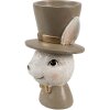 Clayre & Eef 6PR4401 Coquetier Lapin Beige Marron 7x7x12 cm style rustique