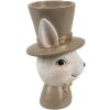 Clayre & Eef 6PR4401 Coquetier Lapin Beige Marron 7x7x12 cm style rustique