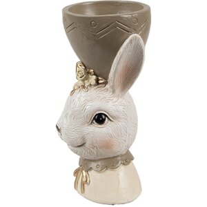 Clayre & Eef 6PR4402 Coquetier Lapin Beige Marron...