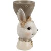 Clayre & Eef 6PR4402 Coquetier Lapin Beige Marron 7x7x12 cm