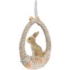 Clayre & Eef 6PR4403 Décoration Suspension Lapin Beige Orange 7x2x10 cm