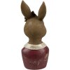 Clayre & Eef 6PR4415 Décoration Buste Lapin Beige Rouge 7x7x17 cm