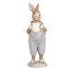 Clayre & Eef 6PR5249 Déco Lapin Beige Bleu 6x6x17 cm Style rustique