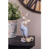 Clayre & Eef 6PR5249 Déco Lapin Beige Bleu 6x6x17 cm Style rustique