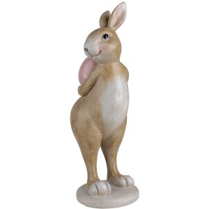 Clayre & Eef 6PR5252 Décoration Lapin beige rose 10x12x31 cm style rustique