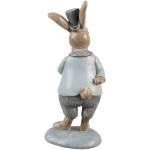 Clayre & Eef 6PR5256 Déco Lapin Beige Bleu 8x7x19 cm Style rustique