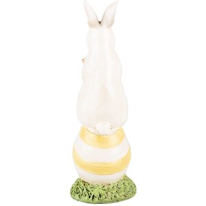 Clayre & Eef 6PR5243 Décoration Lapin blanc vert 7x7x19 cm