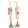 Clayre & Eef 6PR5244 Décoration Lapin blanc rose 4x4x22 cm