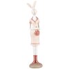 Clayre & Eef 6PR5245 Décoration Lapin blanc rose 4x4x22 cm style rustique