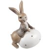 Clayre & Eef 6PR5264 Déco Lapin avec œuf Beige Blanc 11x7x17 cm