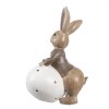 Clayre & Eef 6PR5264 Déco Lapin avec œuf Beige Blanc 11x7x17 cm