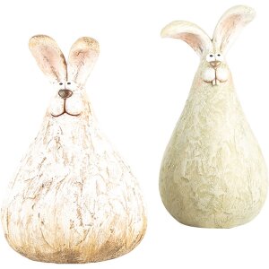 Clayre & Eef 6PR5268 Déco Lapin Beige 10x9x14 cm style rustique