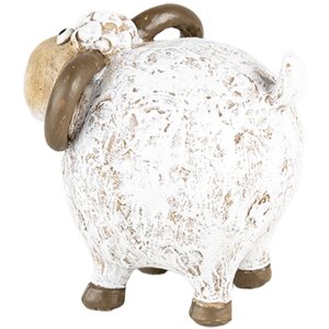 Clayre & Eef 6PR5274 Décoration Mouton Blanc Marron 9x7x8 cm