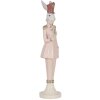 Clayre & Eef 6PR5117 Décoration Lapin blanc rose 11x11x44 cm style rustique