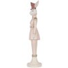 Clayre & Eef 6PR5117 Décoration Lapin blanc rose 11x11x44 cm style rustique